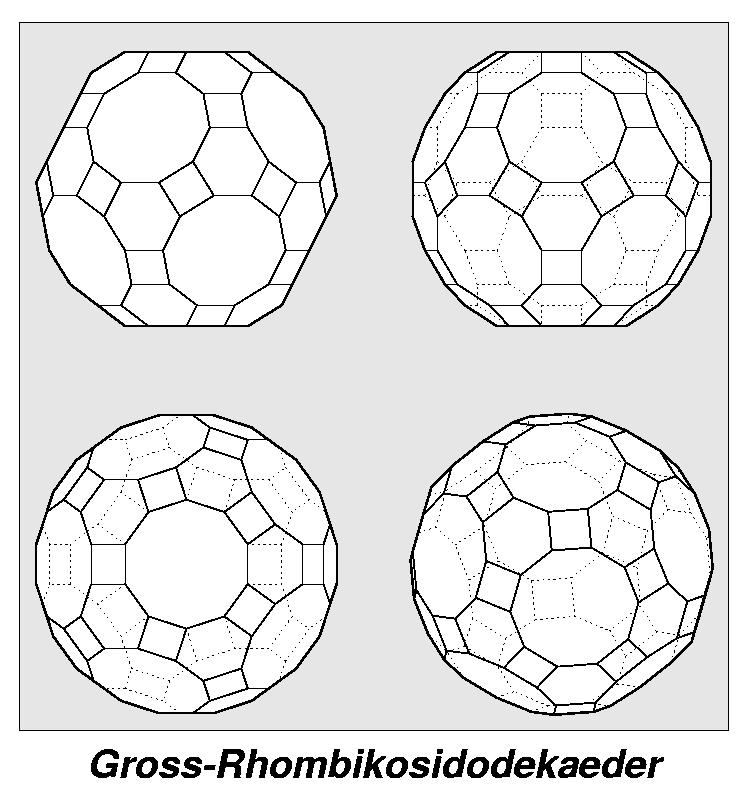 Gross-Rhombikosidodekaeder (4,6,10) in 4-Seiten-Ansicht