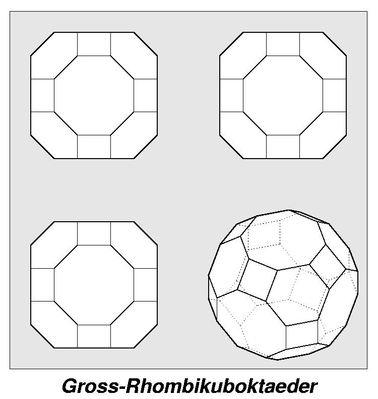 Gross-Rhombikuboktaeder (4,6,8) in 4-Seiten-Ansicht