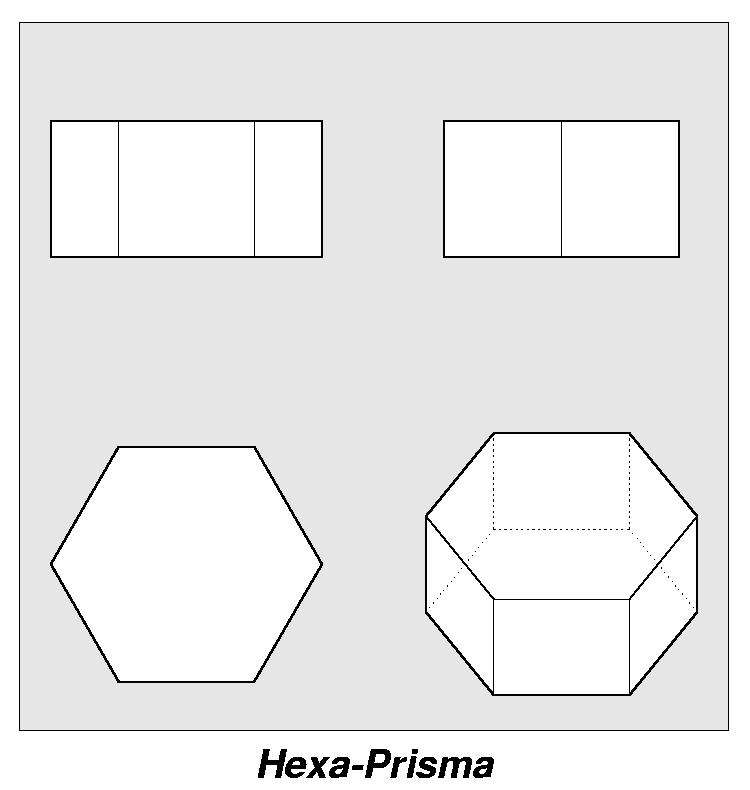 Hexa-Prisma (4,4,6) in 4-Seiten-Ansicht