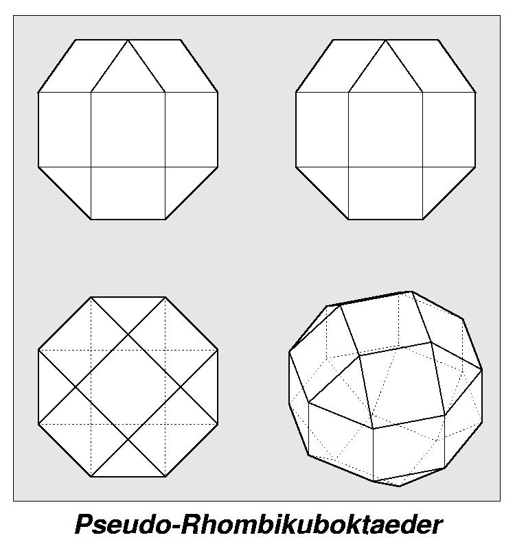 Pseudo-Rhombikuboktaeder (3,4,4,4)* in 4-Seiten-Ansicht