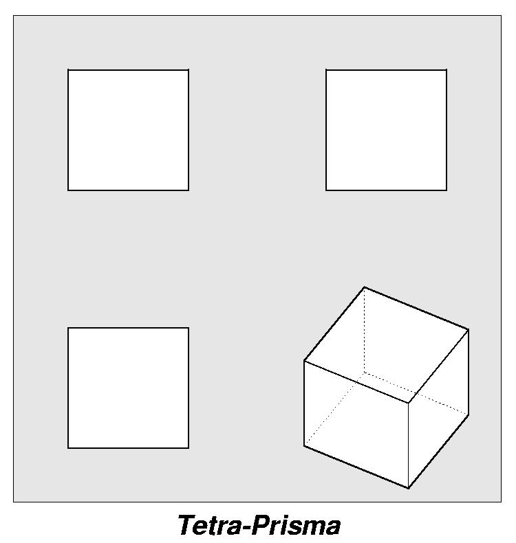 Tetra-Prisma (4,4,4) in 4-Seiten-Ansicht