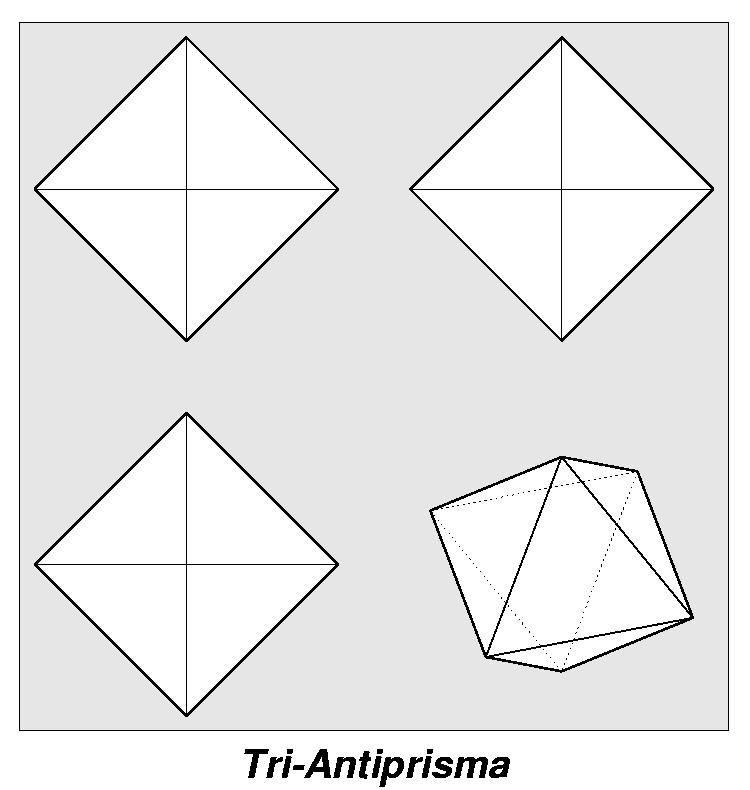 Tri-Antiprisma (3,3,3,3) in 4-Seiten-Ansicht
